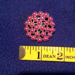 Purple bead brooch